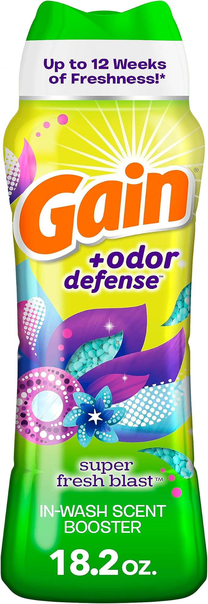 Gain + Odor Defense In-Wash Scent Booster, Super Fresh Blast Scent, 18.2 oz, HE Compatible