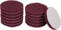 HARFINGTON 12pcs Scrubber Scouring Pads 400 Grits 3 Inch Drill Power Brush Hoop and Loop Surface Conditioning Disc Drill Scuffing Disc Scrub Pads for Home Kitchen Cleaning, Red