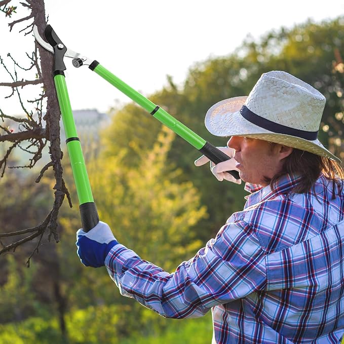 Nicunom Extendable Lopper with Compound Action, 17"-23" Garden Loppers SK5 Sharp Blade Tree Trimmer Bypass Pruning Shears, Telescopic Branch Cutter Heavy Duty Tree Pruner
