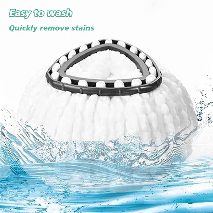 8 PCS Spin Mop Replacement Head,100% Microfiber Mopping Head Replacement Compatible with Triangle Spin Mop, 360 Degree Micro Spinning Mop Replace Head for Easy House Cleaning Floor Mopping