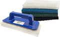 Scrub Dr. Multi-Surface Scrub Pad Holder with Scraper Edge - 4 Pack Reusable Commercial Grade Scrub, Perfect for Kitchen Set Cleaning, Grill Cleaning Kit, and Tile Scrubber by The Tile Doctor