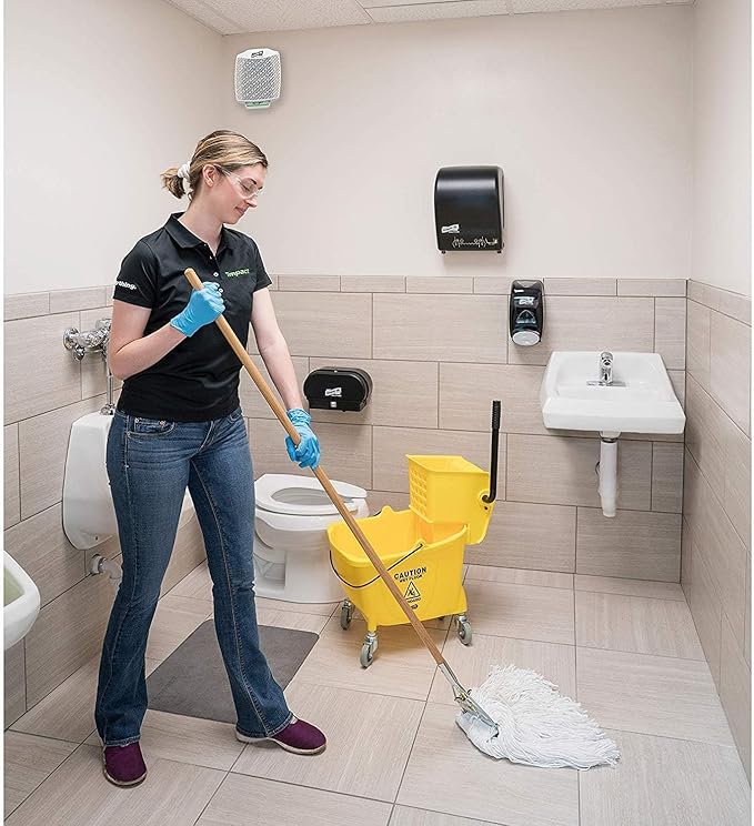 Simpli-Magic Commercial Mop Bucket with Side Press Wringer, 26 Quart – 50,000 Cycles Wringer – Industrial Mop Bucket with Wheels, Yellow