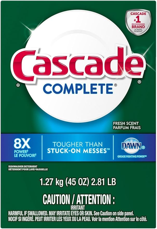 Cascade Complete Dawn Fresh Scent Dishwasher Detergent Powder, 45 Ounce