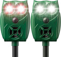 Solar-Powered Ultrasonic Animal Repellent with Motion Sensor, Waterproof Deer Repellent Device with Visual Indicator for Outdoor Yards, Garden, Effective to Repel Deer, Coyotes, Raccoons, and Cats