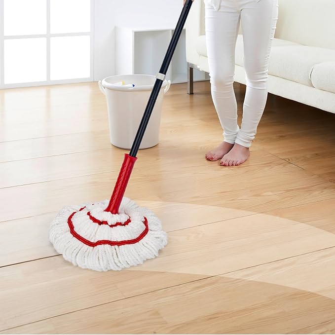 KeFanta Self Wringing Mop for Floor Cleaning, Microfiber Floor mop with 57 " Long Handle, Easy Wringing Mops for Kitchen Hardwood Bathroom Garages Warehouses Vinyl Tile Laminate Home Office