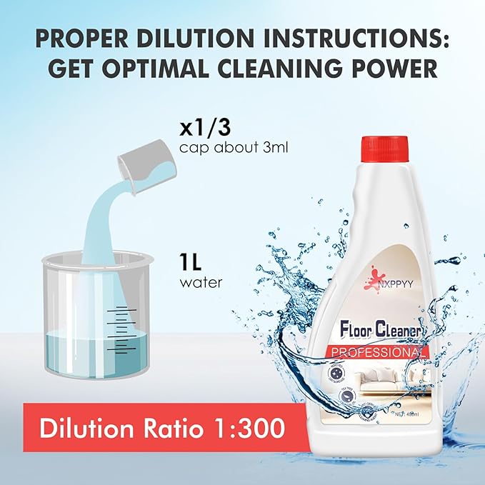Floor Cleaning Solution Compatible with Roborock Q5/Q7/Q8/S7/S8/Qrevo Series, All Robot Vacuums & Wet Dry Vacuum, Floor Cleaner for Mopping, 2 Bottle Floor Cleaner Refill