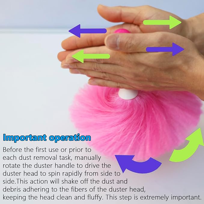 4 Pack 8" Hand Grips Microfiber Washable Duster, Suitable for Light Daily Household Dusting, Electrostatic Feather Duster Brush,Cleaning Supplies for Book,Screen,Sofa,Car,Furniture,Photo Frames
