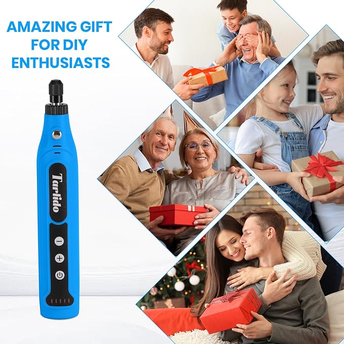 Cordless Rotary Tool, Rotary Tool 4V, 5-Speed, 2.0Ah Capacity and Fast Charging, 31 Pcs Accessories, Lightweight, Ideal for Crafter and DIY Project, Blue