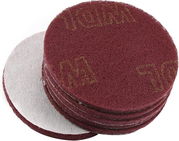 Utoolmart 5 Inch Scrubber Scouring Pads Scuffing Disc Hoop and Loop Surface Conditioning Disc Red 6Pcs