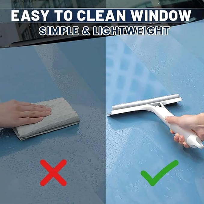3 in 1 Spray Squeegee, Window Squeegee with Spray 3 in 1 Window Squeegee Cleaner, Easy to Clean Without Streaks for Car, Home, Kitchen Window (Yellow)