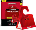 Catchmaster Clothing Moth Traps with Premium Extra Strength Odorless Pheromone Technology – Red, XL, Extra-Strength Glue – Traps & Targets Casemaking and Webbing Moths - 6-Pack