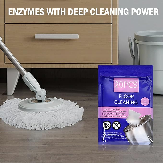 Hard Floor Cleaner, Lavender Fresh Scent, 20 count (1 Packet) | Made From 97% Natural Ingredients | Perfect For Use With Mop Buckets | Compatible with EasyWring Rinslean.(Lavender)