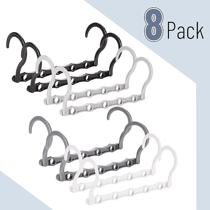 Mr. Pen Space Saving Hangers - 8 Pack Mixed Color Space Saver Shirt Hangers, Black, Gray, White