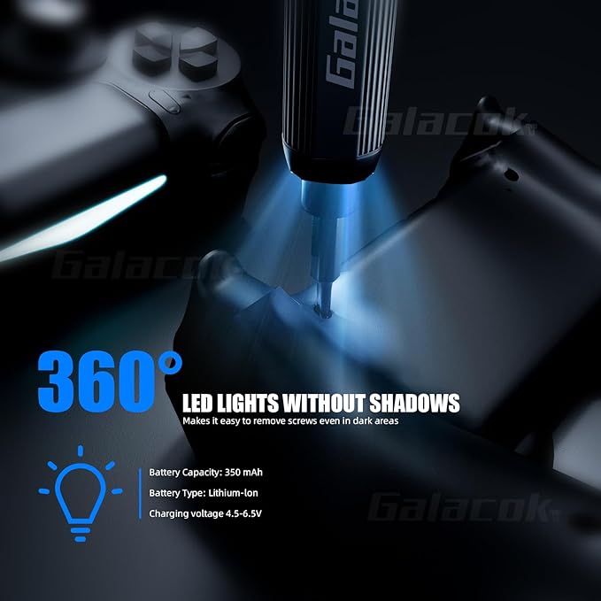 Electric Precision Screwdriver Set, 68-in-1 Cordless Mini Repair Tool Kit with Magnetic S2 Steel Bits, 200 RPM Motor, LED Light, USB-C Rechargeable for Phone, Laptop, Electronics (68IN1)