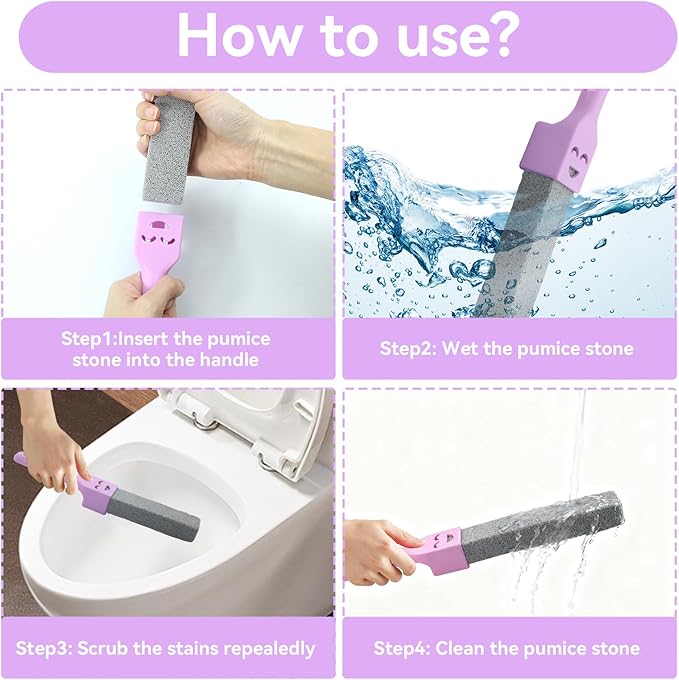 36 Pack Pumice Stones with 3 Handles, Pumice Scouring Pad Pumice Cleaner for Cleaning Toilet, Bathtubs, Kitchen Sink, Grill, Household