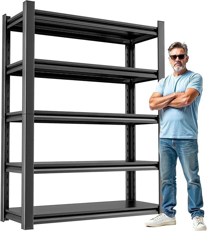 OLLRRACT Storage Shelving Rack - 5 Shelf Heavy Duty Garage Storage Shelf, Metal Shelving Organizer for Garage, Home, and Utility Rooms, Maximize Space with Easy Organization16 D x36 W x78 H