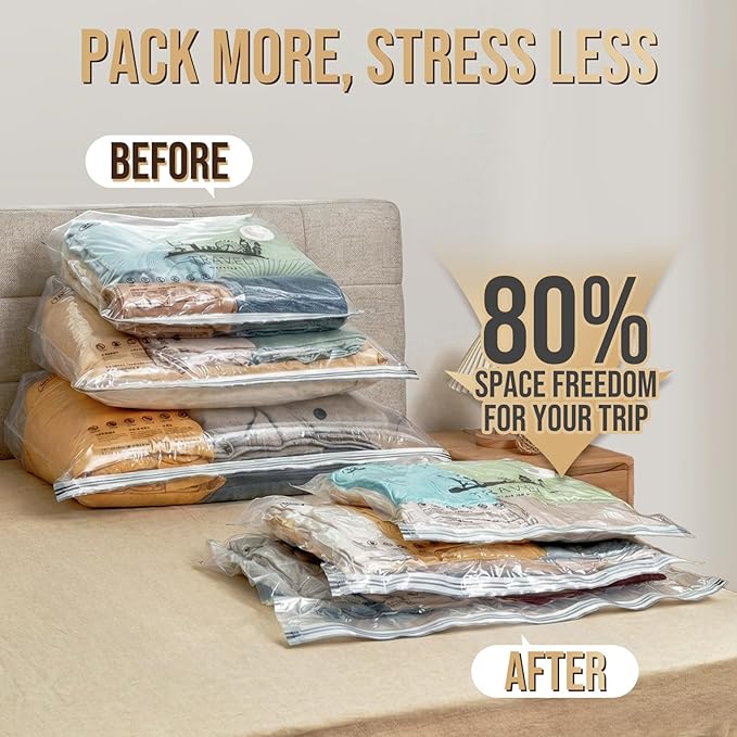 TAILI Vacuum Storage Bags with Rechargeable Cordless Pump, 12 Pack (5M+5L+2XL), Compression Packing Cube for Luggage and Suitcase, Vacuum Seal Bags for Clothing, Cruise Ship and Travel Essentials