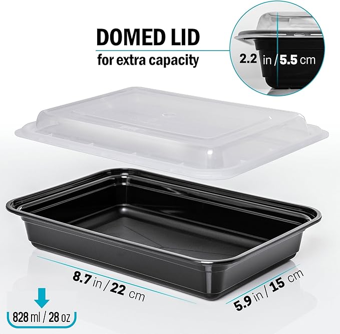 Igluu Meal Prep Containers Reusable (30 Pack) – Food Containers with Lids – Stackable, Microwave, Freezer & Dishwasher Safe – 28oz – 1 Compartment – BPA-Free