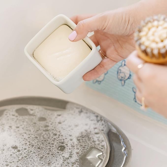 Nellie's Dish Butter Refill - Semi-Solid Dish Soap Block Alternative - Light Lemongrass Scent - Easy Refill for Dish Butter Container - (2 Pack) - (Made in Canada)