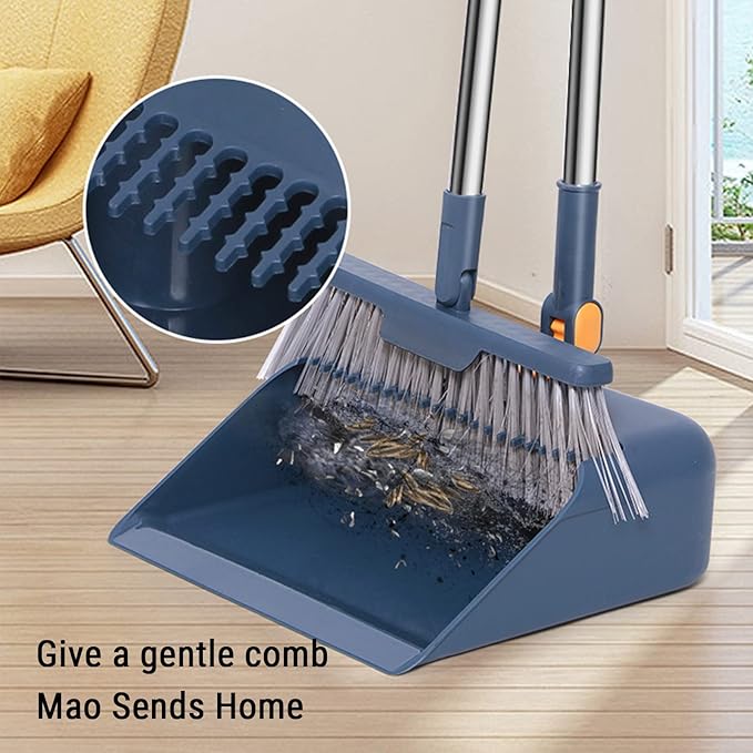 Broom and Dustpan Set 180° Rotatable Magic Outdoor Broom Standing Storage Buckle Type Brooms for Sweeping Indoor Hand Brooms for Home & Kitchen, Household Cleaning Tool Home Essentials Cute Stuff