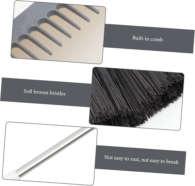 Cabilock 1set Broom and Dustpan Combination Lightweight Easy Storage Essential Home Cleaning Accessory