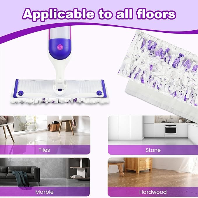 20 Count Disposable Power mop Pads Compatible with Swiffer Power mop Refills and Wood PowerMop, Multi-Surface swiffer Wet Pads Refills Replacement Use for Floor Cleaning
