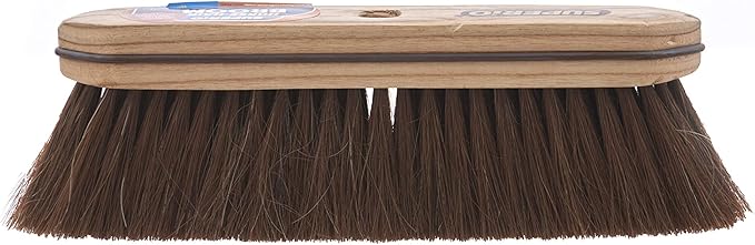 Superio Horsehair Broom, Brown Metal Handle with Fine Premium Bristles, Heavy Duty Home and Kitchen Broom Easy, Sweeping Dust and Wisp Floors and Corners