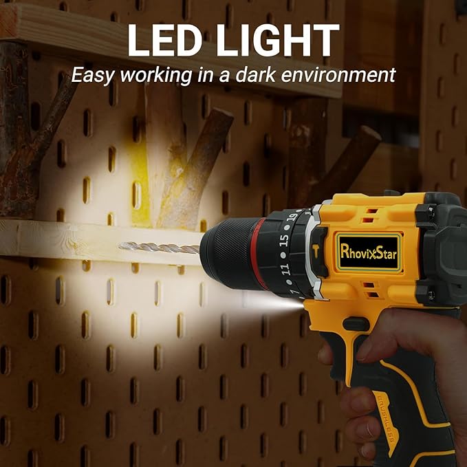 20V MAX Cordless Drill, Power Tool Combo Kit with 1x Battery and Charger, 23pcs Drill Bits, Variable Speed, for DIY/Wood/Wall/Metal/Home Repair