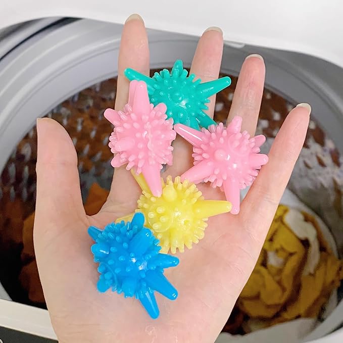Washing Machine Laundry Balls 5 Pack – Soft PVC Anti‑Tangle & High Friction Wash Balls for Deep Stain Removal, Reusable Washer Balls for All Machines, Random Mixed Colors