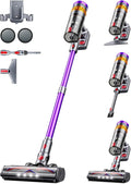 Cordless Vacuum Cleaner, 600W 50Kpa 70 Mins Cordless Stick Vacuum, Self-Standing Wireless Vacuum with Touch Screen, Charging Dock, Anti-Tangle Rechargeable Vacuum Cleaners for Home/Pet Hair/Carpet