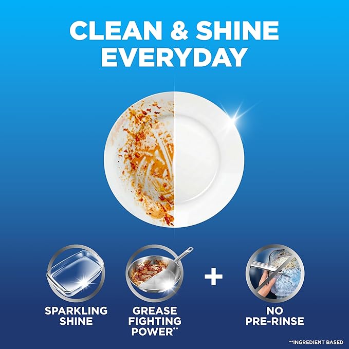 Finish Classic Dishwasher Pods, No Pre-Rinse Dishwasher Detergent Soap For Clean & Shine everyday with grease fighting Power, 84 count