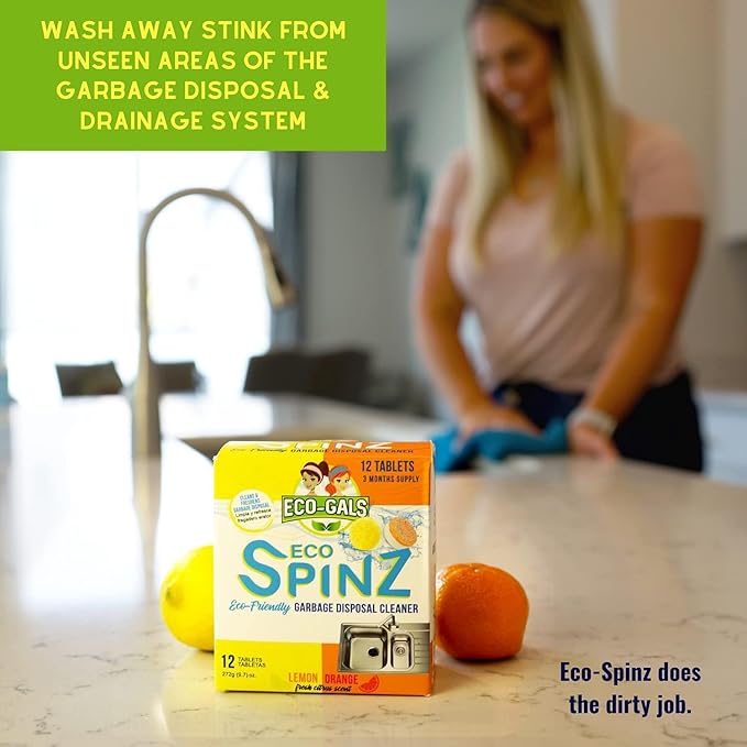 Eco Spinz Garbage Disposal Soap for Cleaning Kitchen Sinks and Drains 6 ct. Lemon & 6 ct. Orange Citrus Scent