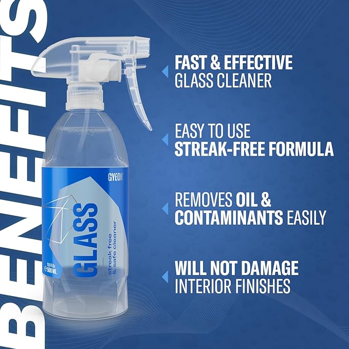 Gyeon Glass Streak Free Automotive Glass Cleaner Professional Grade Ammonia Free Tint Safe Removes Fingerprints Oil Film Interior Safe Enhances Clarity For Windows Windshield Mirror Screens