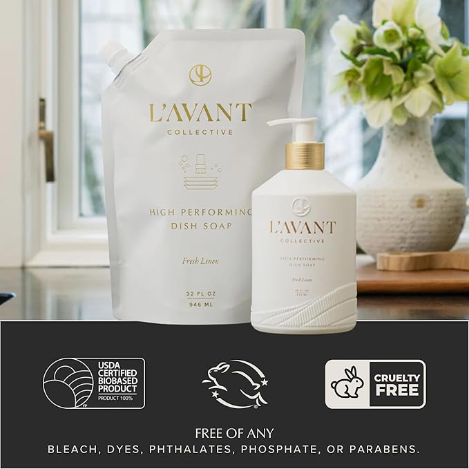 LAVANT Collective | Plant Based Dish Soap Liquid | Natural Cleaning Supplies & High Performing Dish Detergent | Formula for Sensitive Skin, Grease Removal, & Everyday Cleaning | Winter Fir Scent