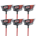Libman Commercial 1102 Rough Surface Angle Broom, 15" Wide, Steel Red Handle and Gray Bristles (Pack of 6)