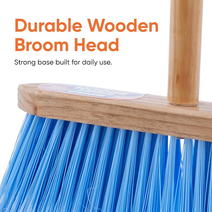 Superio Blue Synthetic Broom Head Refill - 12 Inch, Hard Floor, Kitchen & Home Broom