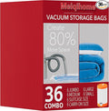 Vacuum Seal Bags for Clothing Travel & Home Storage, travel vacuum bags with pump, Store Blankets, Comforters, Pillows, Seasonal Clothes Compactly,36 Pack With Electric Pump