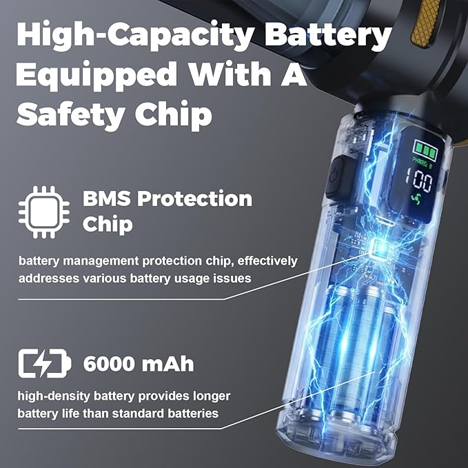 Portable Cordless Handheld Vacuum Cleaner for Car,Smart Display,Dual-Mode:Suction & Blowing,3-Stage Suction Power,One-Touch Dust Emptying,LED lighting,Mini Hand Vacuums for Car,Home,Office,Pet Hair