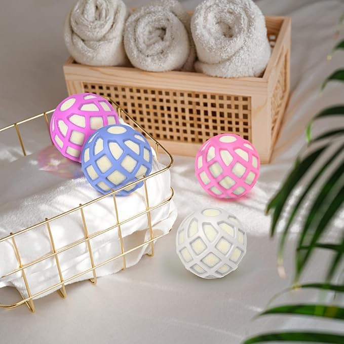 Dryer Balls – Patented Silicone Guard, Natural Wool Core, Super Anti-Tangle & Saves Drying Time, Reduces Static & Noise, Natural Fabric Softener, XL 3" Pack of 6
