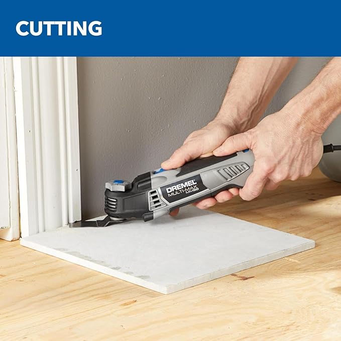 Dremel Multi-Max MM50-02 5 Amp Variable Speed Corded Oscillating Multi Tool Kit with 16 Accessories and Storage Bag - Ideal for Metal & Wood Cutting, Sanding, and Box Cutouts