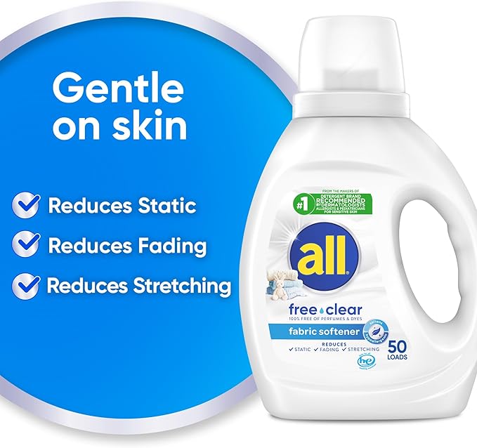 all Liquid Fabric Softener, Free Clear, 34 fluid Ounces
