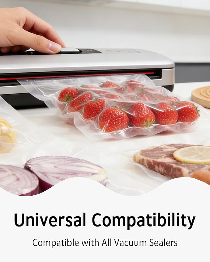 Syntus 100 Count Vacuum Sealer Bags Pint 6 x 10 inch for Seal a Meal, Commercial Grade BPA Free Heavy Duty Precut Seal Bags, Food Vac Bags for Storage, Meal Prep or Sous Vide