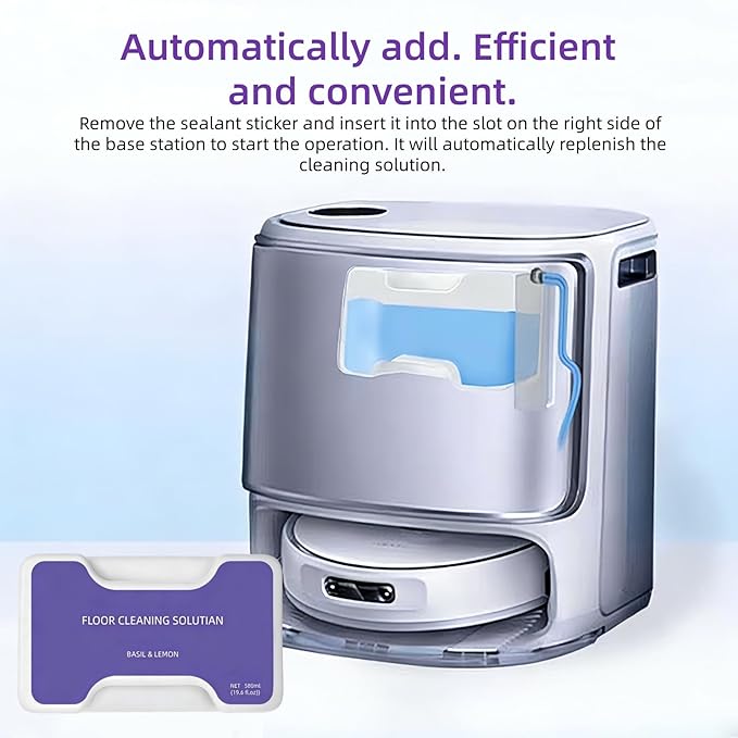 Robot Vacuum and Mop Floor Detergent Compatible For Narwal Freo Z Ultra/Freo Z10,580ml Lemon and Basil Scent Floor Cleaner.(2 Bottle)