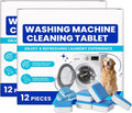 Eco-Friendly Washing Machine Cleaner, 12 Pack Washing Machine Deep Cleaner Tablets, Remove Stubborn Pet Hair, Septic Safe, Compatible with HE, Top & Front Load Washers (2PCS)