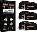 PIMAG Upgraded Moth Traps, Double Potent Pantry & Clothes Traps with Pheromones Prime, No Toxic & Odorless Meal Moth Trap, Organic Sticky Moths Balls Repellent with Lure for Closet, Kitchens-6Pack