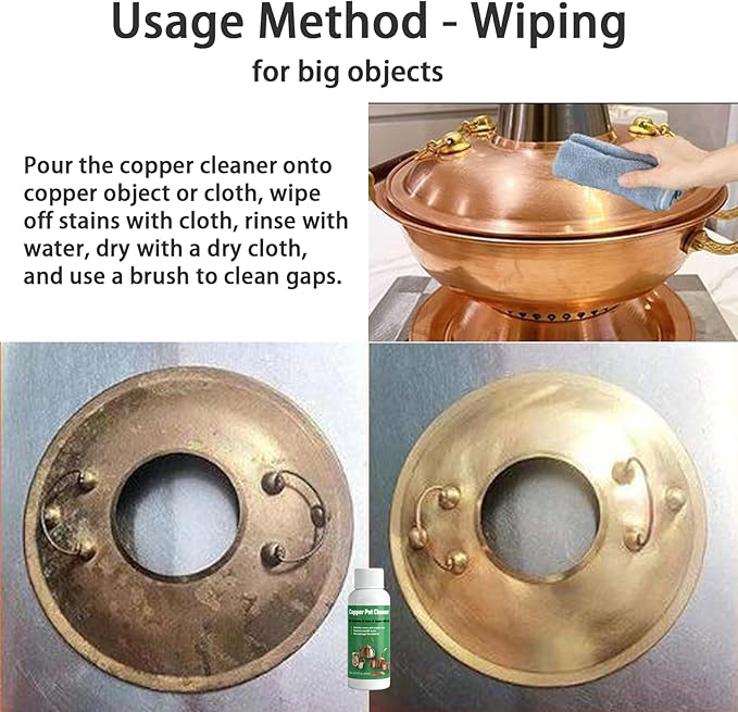Truey Copper Pot Cleaner, Restores Shine & Removes Tarnish from Copper Wares, Multi-purpose Cleanser, Metal Polishing Compound detergent (60ml)
