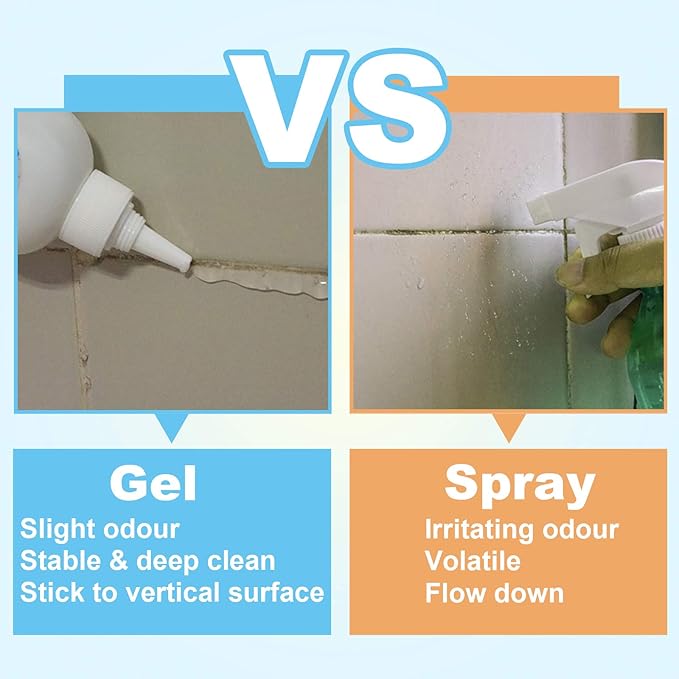 FOLLOWIN Mold and Mildew Remover Gel, Household Stain Cleaner for Washing Machine Seal, Bathroom Grout, Shower Tile, Kitchen Sink, Silicone Caulk - Non-Drip, Deep-Penetrating Formula, 16 oz