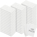Zhengmy 100 Pieces Sponges Bulk Sponges Kitchen Compressed Sponge Natural Dish Sponge Compressed Wood Pulp Cleaning Without Scratching for Kitchen Bathroom, 3.9 x 2.4 x 0.12 Inch (White)