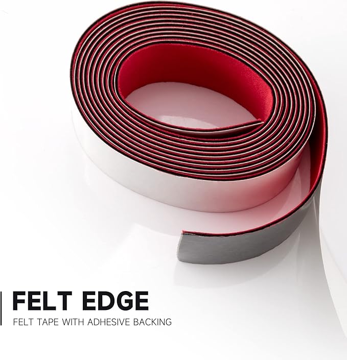 FOSHIO Micro Fiber Felt for Squeegee Edge Wrapping 2 Meters Length - Red Felt to Cover The Edges of Hard Card Squeegees