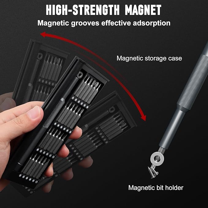 SHARDEN Small Screwdriver Set, 31 in 1 Screw Driver Set Kit with Torx, Phillips, Flathead, Mini Repair Tools Kit for Laptop, Phone, MacBook, Computer, Electronics, Glasses, Watch